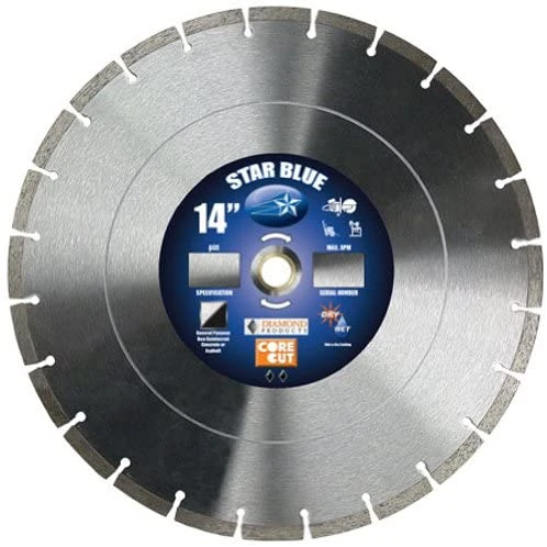 Diamond Products 14355 Star Blue High Speed 14" Diamond Saw Blade 1 Diamond Products 14355 Star Blue High Speed 14" Diamond Saw Blade