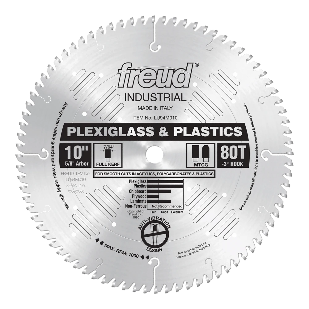 Freud LU94M010 10" Plastic Saw Blade 1 Freud LU94M010 10" Plastic Saw Blade