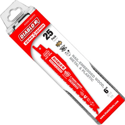 Diablo 6" General Purpose Bi-Metal Reciprocating Saw Blades 1 Diablo 6" General Purpose Bi-Metal Reciprocating Saw Blades