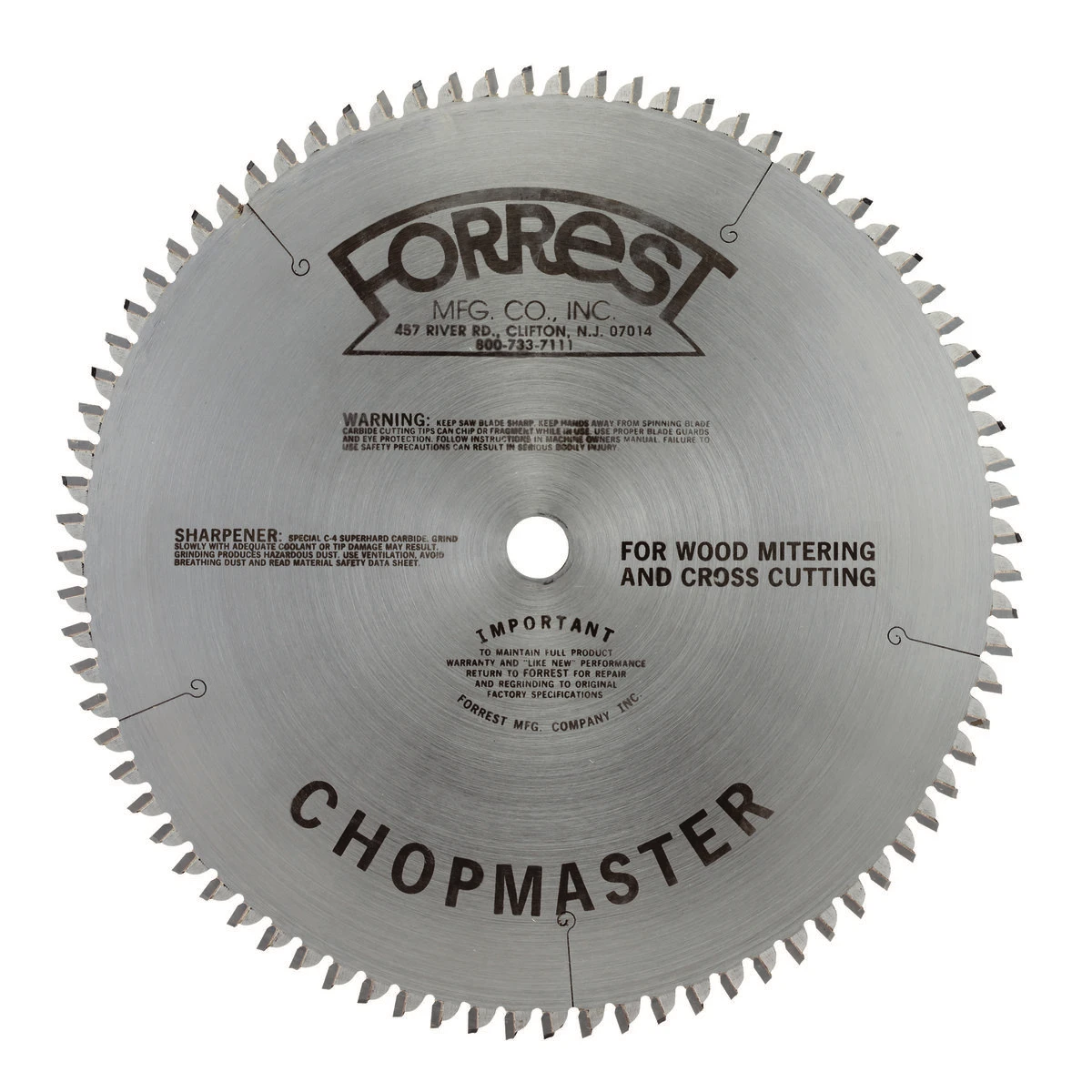 Forrest CM10806105 10" Chop Master Saw Blade 1 Forrest CM10806105 10" Chop Master Saw Blade
