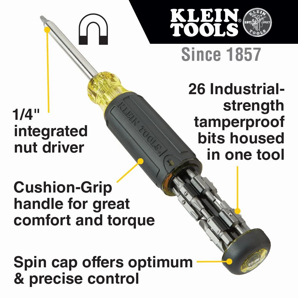 Klein 32307 27-in-1 Multi-Bit Tamperproof Screwdriver 3 Klein 32307 27-in-1 Multi-Bit Tamperproof Screwdriver - Image 3