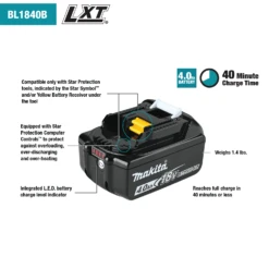 Makita BL1840BDC1 18V LXT Battery And Charger Starter Pack -Tool Shop image c04509b8 d52c 4bf7 a35d 73a5eee33da2